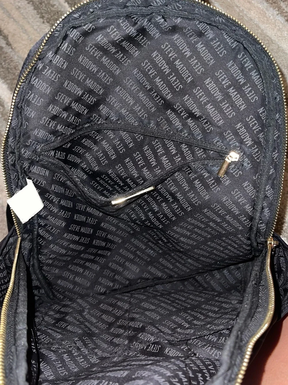 Steve Madden Black Backpack with Gold Hardware